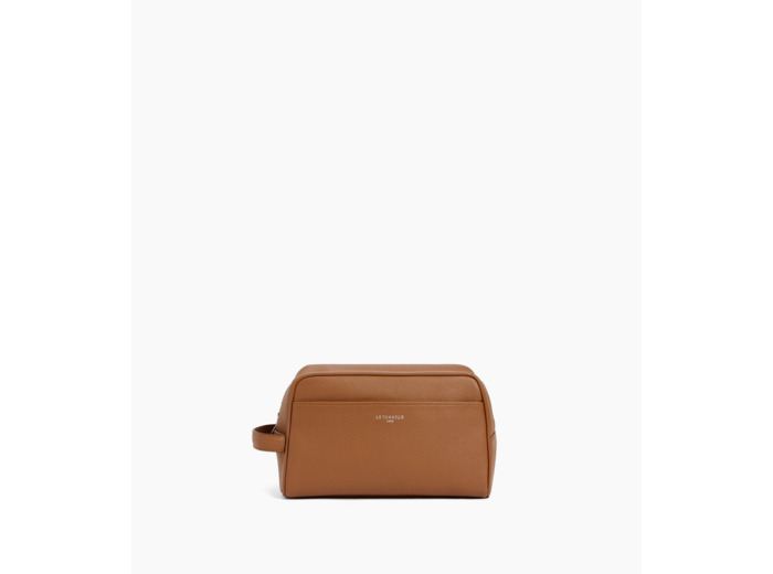 Trousse de toilette en cuir grainé
