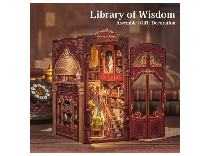 [Book Nook]  BOOK NOOK KIT - DIY - Librairie de la Sagesse - 281pc + Eclairage