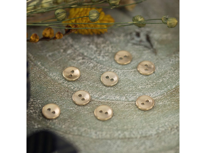 See You At Six - Bouton de Couture en Métal Lisse Coloris Or Doux (10 mm)