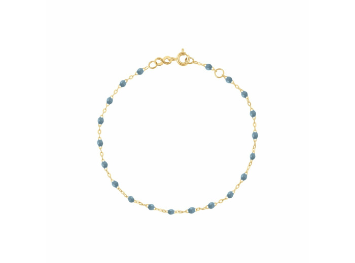 Bracelet Gigi Clozeau Classique en or jaune et résine bleu céleste, 17cm