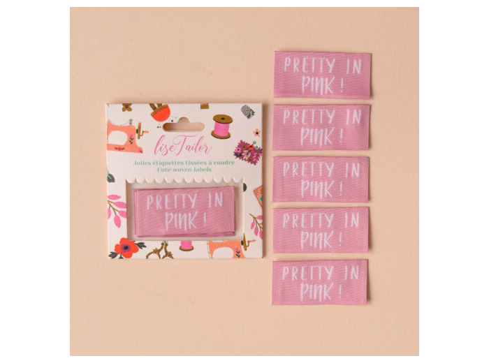Lise Tailor – Lot 5 Étiquettes Tissées "Pretty in Pink"