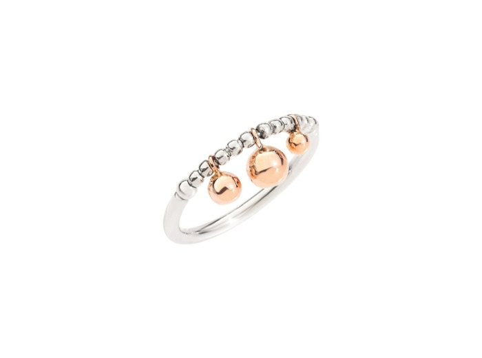 Bague DoDo Bollicine en or rose et argent