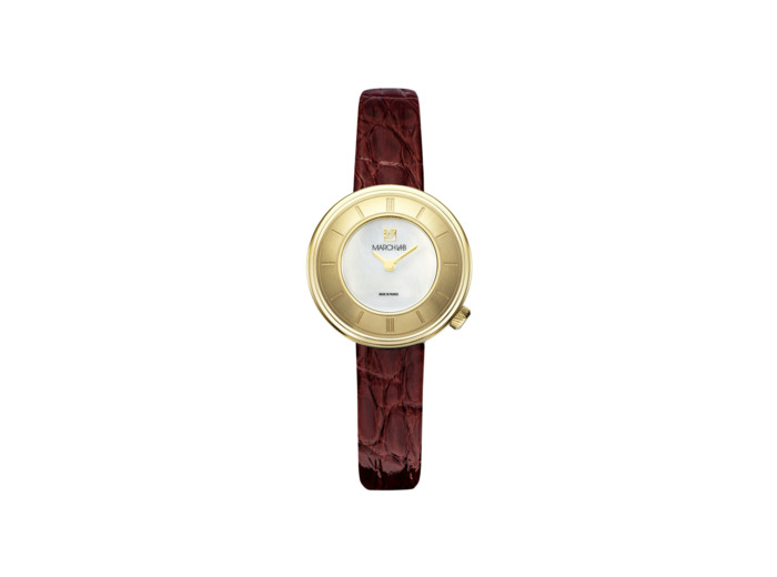 Montre March LA.B Lady Volante Electrique -  Nacre - Alligator Marron