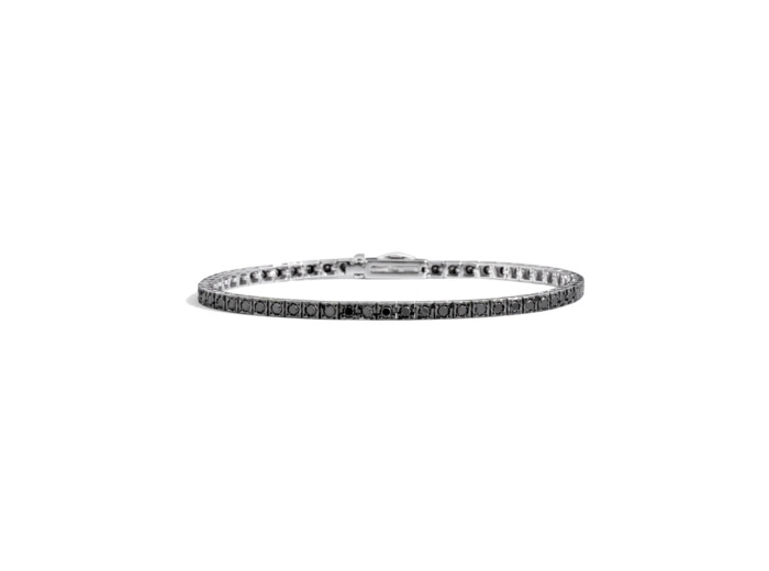 Bracelet Tennis Recarlo Face Cube en or blanc et Diamant 1.1ct