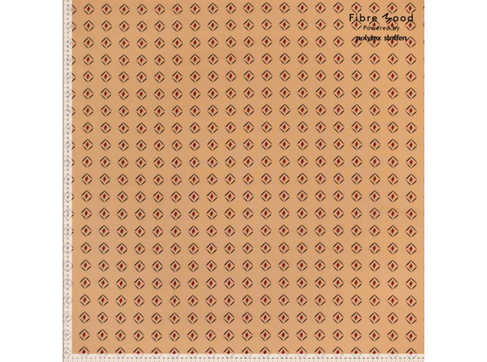 Fibre Mood - Tissu Popeline de Coton "Hariette" Imprimé Losange Noir et Bordeaux sur un Fond Beige