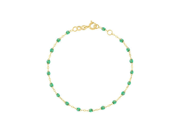 Bracelet Gigi Clozeau Classique en or jaune et résine menthe, 19cm