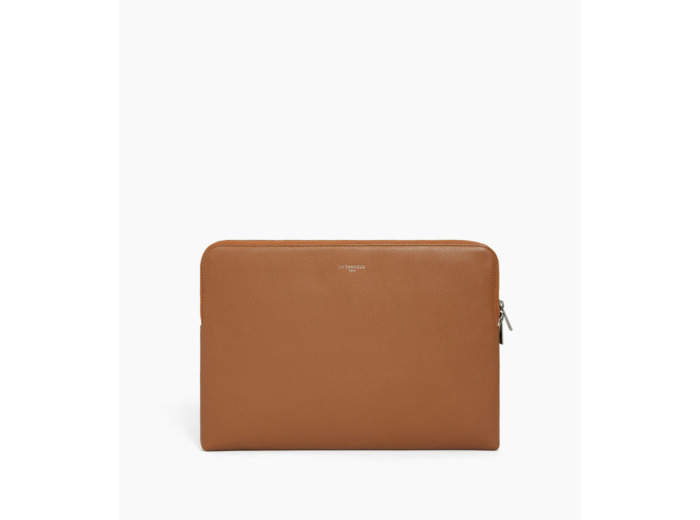 Pochette ordinateur 14" en cuir grainé