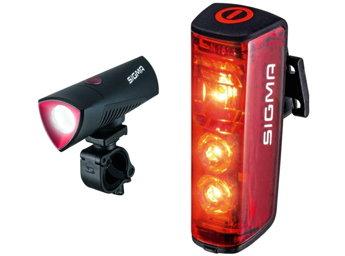 Sigma Sport Phare Avant Buster 700, Adultes Unisexe, Noir, Taille Unique & Blaze | Éclairage LED pour vélo | Phares arrière avec feu Stop Rechargeable, homologués