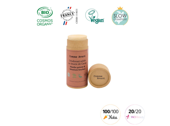 Déodorant solide géranium & menthe poivrée  - Comme Avant