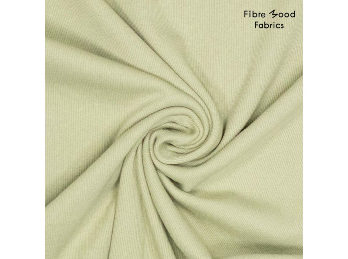 Fibre Mood - Tissu Jersey Bord-Cotes "Eden" Uni Couleur Citron Vert