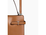 Sac porté épaule grand modèle Emie en cuir lisse et nubuck