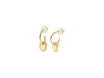 Boucles d'oreilles créoles Murat Café Lumière en argent doré à l'or et oxyde de zirconium