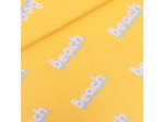 See You at Six - Tissu French Terry de Coton Imprimé "Beach" sur le Fond Jaune Millefeuille