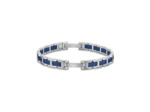Bracelet Herbelin Cap Camarat en acier brossé et céramique bleue sablée