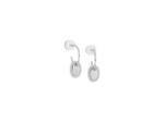 Boucles d'oreilles créoles Murat Café Lumière en argent rhodié et oxyde de zirconium