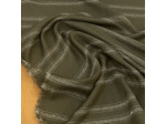 Sélection Coup de coudre - Tissu Sergé de Viscose Kaki aux Rayures Lurex Argent