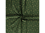Sélection Coup de coudre - Tissu Popeline de Coton Imprimé Flocons de Neige sur le Fond Vert Foncé