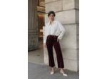 pantalon Victorine bordeaux en velours