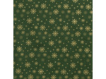 Sélection Coup de coudre - Tissu Popeline de Coton Imprimé Flocons de Neige sur le Fond Vert Foncé
