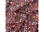 Cotton+Steel Fabrics - Tissu Popeline de Viscose Imprimé Fleurs de Champs "Dear Isla" sur le Fond Bordeaux - coupon 3,5 m