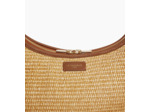 Petit sac hobo Juliette effet raphia et cuir lisse