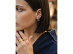 Boucles d'oreilles créoles Murat Café Lumière en argent doré à l'or et oxyde de zirconium