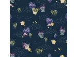 Lise Tailor - Tissu Popeline de Viscose Imprimé "Paniers" Marine - coupon 3 m