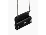 Sac pochette avec bandoulière double rabat Emilie en cuir grainé
