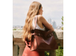 Sac porté épaule modèle maxi Emie en cuir lisse et nubuck
