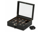 Boîte de rangement pour 8 montres Wolf 1834 Roadster en cuir vegan noir
