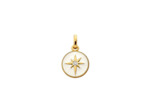 Médaille Arthus Bertrand Étoile en or jaune poli, laque ivoire  et diamant, 10mm