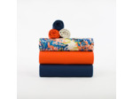 See You at Six - Tissu Jersey Bord-Cotes Uni Couleur Bleu Océana