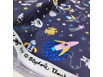 Dashwood Studio - Tissu Popeline de Coton Imprimé "Blast Off" sur le Fond Bleu Indigo