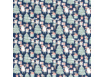 Sélection Coup de Coudre - Tissu Jersey Sweat de Coton Gratté à Motif Sapins de Noël sur le Fond Bleu
