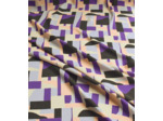 Singulière par Cousette - Tissu Viscose Imprimé "Dune" Violet - coupon 3 m