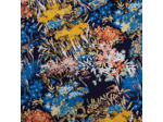 See You at Six - Tissu Toile de Coton Gabardine Imprimé "Wild Flowers" sur le fond Bleu du Soir