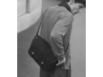 Sac bandoulière moyen modèle Solveig en toile coton et cuir lisse