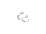Boucles d'oreilles créoles Murat Les Pavés en argent rhodié et oxyde de zirconium