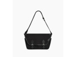 Sac bandoulière moyen modèle Solveig en toile coton et cuir lisse