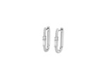 Boucles d'oreilles pendantes Murat Façades en argent rhodié et oxyde de zirconium