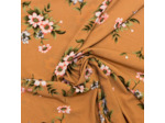 Sélection Coup de coudre - Tissu Crêpe Imprimé Fleurs sur le Fond Beige