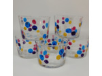 Verres à bodega peints main motifs pois de couleur