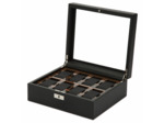 Boîte de rangement pour 8 montres Wolf 1834 Roadster en cuir vegan noir