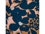 See You at Six - Tissu Satin de Viscose Ecovero Imprimé "Shadow Flowers" sur le Fond Marron Pâle - coupon