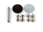 Prym - Boite 8 Rivets Tubulaires Coloris Argent avec Outil de Perçage (9 mm)