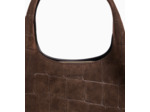 Petit sac à main Juliette en cuir refente de velours embossé crocodile