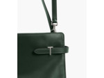 Sac porté épaule grand modèle Emie en cuir lisse et refente de velours