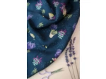 Lise Tailor - Tissu Popeline de Viscose Imprimé "Paniers" Marine - coupon 3 m