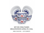 LOT 5 TASSES PORCELAINE GONG FU CHA - 40ML