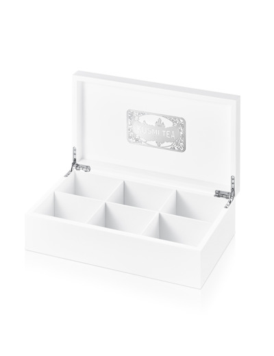 Outils d'Aide à la Vente Coffret présentation vide en bois laqué blanc pour 6KusmiKubes